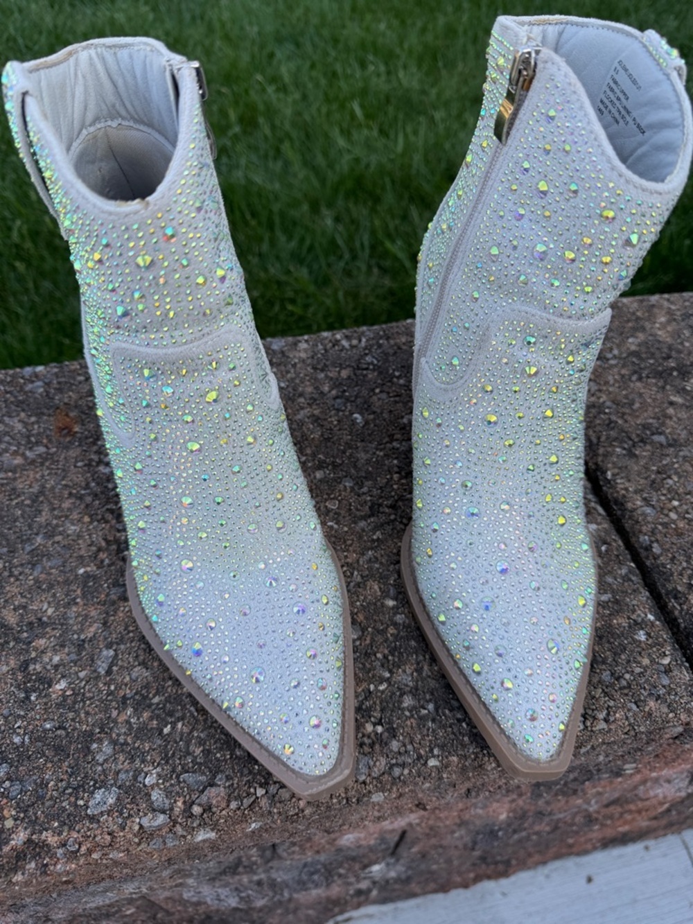 Madden Girl Jolene Crystal Embellished Cowboy Ankle Boots - Picture 8 of 8